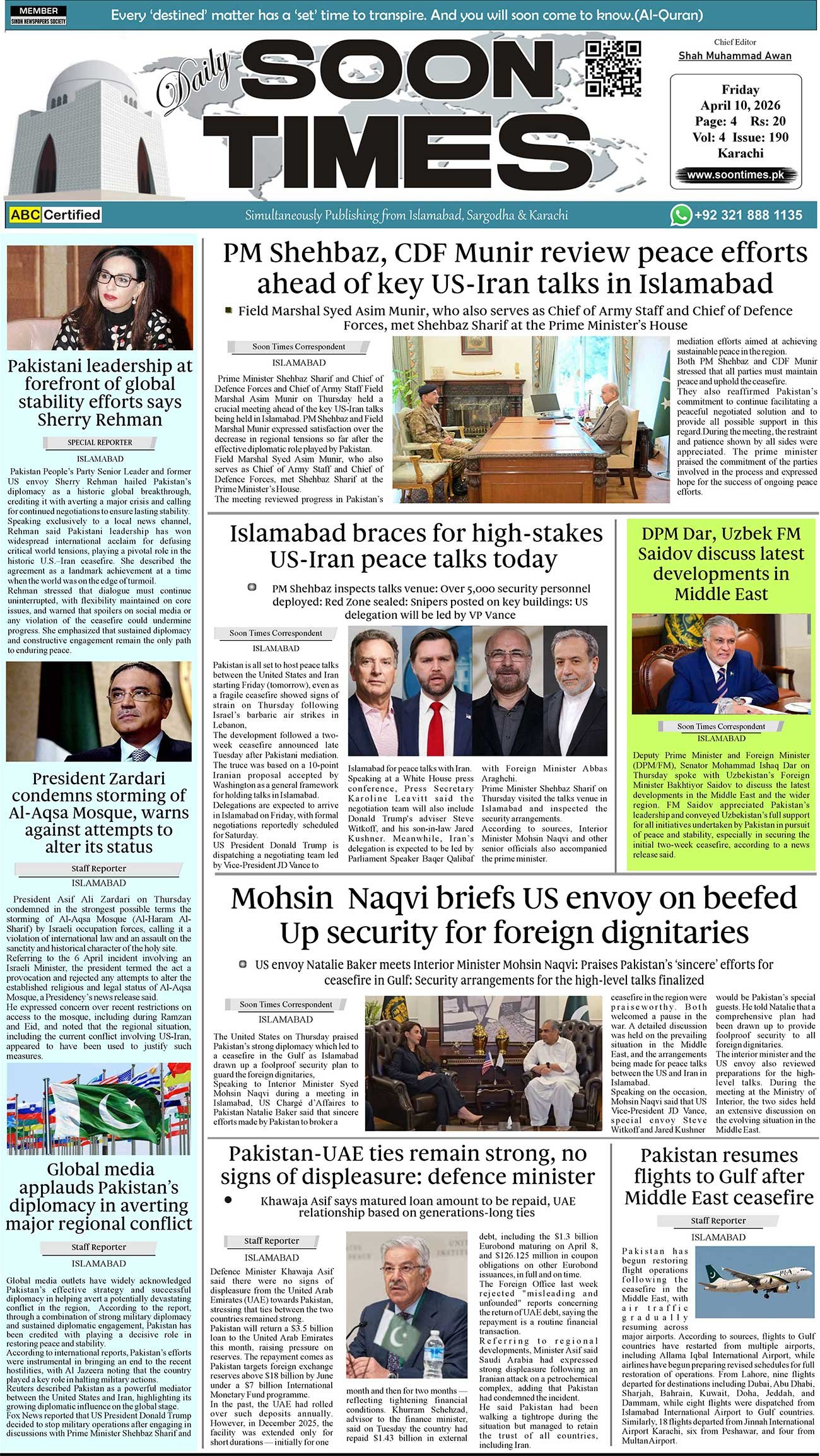 Daily Soon Times 10 April 2026