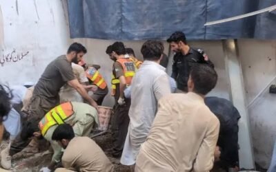 Collapsed school roof in Peshawar highlights urgent concerns over child safety and unsafe educational buildings in Pakistan.